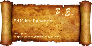 Pákh Egberta névjegykártya